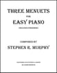 Three Short Menuets for Piano piano sheet music cover